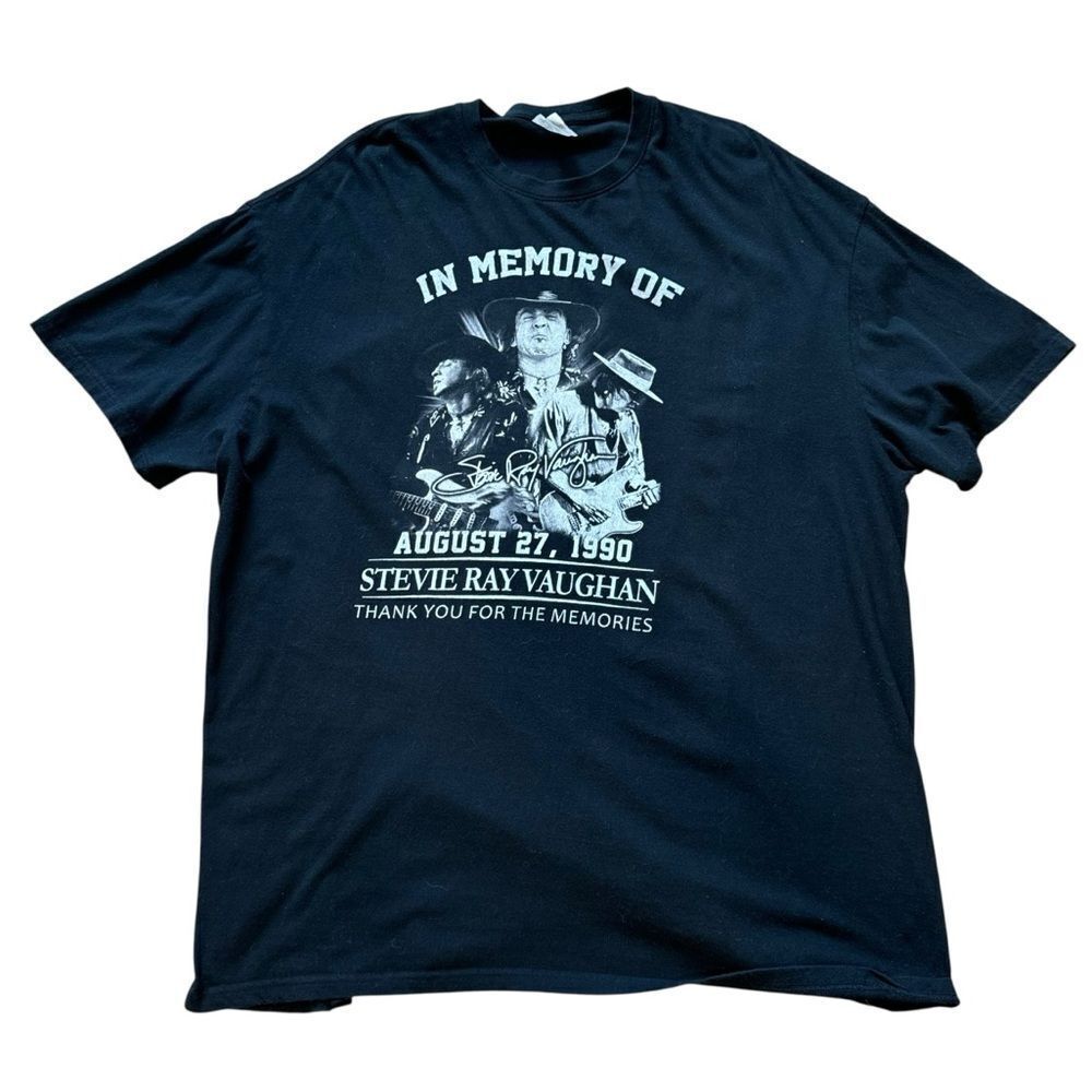 Black Stevie Ray Vaughan Tribute T-Shirt - Picture 7 of 8